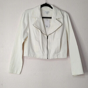 Lauren Lane/Sonoma White Wash Denim Crop Jacket Size S